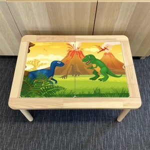 Kids Dinosaur Table Top STICKER ONLY Compatible with IKEA Flisat Tables