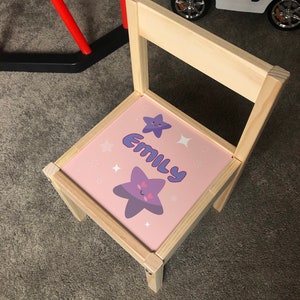 Gepersonaliseerde kinderen Ikea LATT houten stoel afgedrukt Prinses Sterren Roze Planeten Spelen Kaart Mat Kinderen Meisjes Vrienden Jongens Familie
