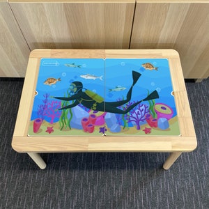 Kids Scuba Table Top STICKER ONLY Compatible with IKEA Flisat Tables