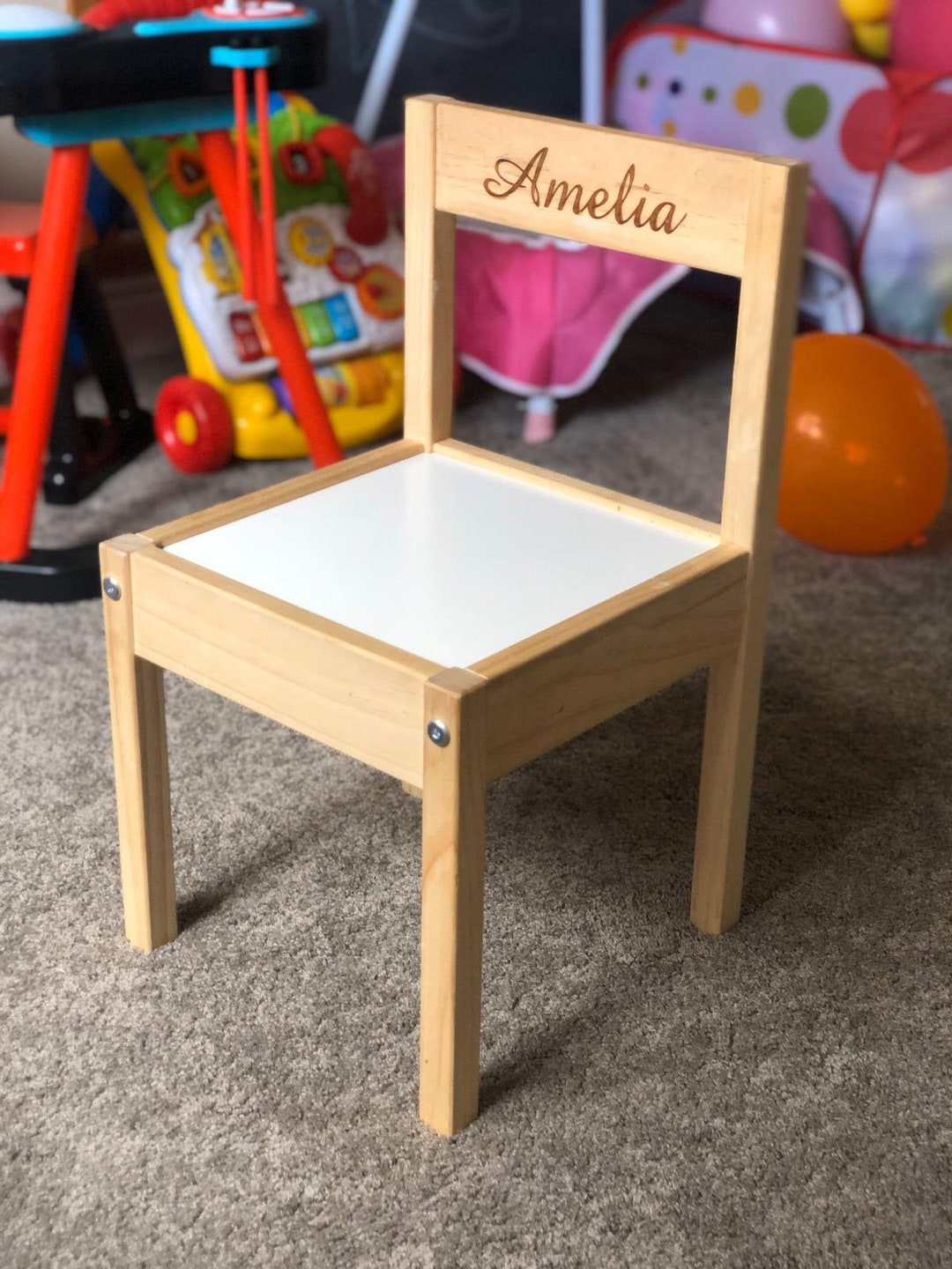 Personalised Childrens Kids Ikea SINGLE CHAIR Any Name Engraved on the Chair Etsy