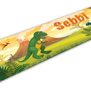 Dinosaurio personalizado DRK XXL Mantel Mantel 82 x 22 cm Niños Niños portátiles Alimentación Lavavajillas antideslizante Seguro Dino Bebé bebé reutilizable
