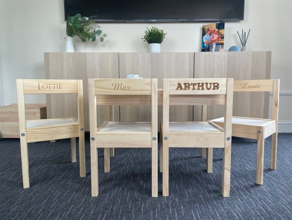 Personalised Childrens Kids Ikea Table and 4 Chairs Any Name per Chair Etsy UK