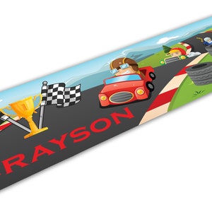 Coche de carreras personalizado XXL lugar Mat Tablemat 82 x 22 cm Niños portátiles niños portátiles de alimentación antideslizante lavavajillas seguro racecar reutilizable bebé bebé