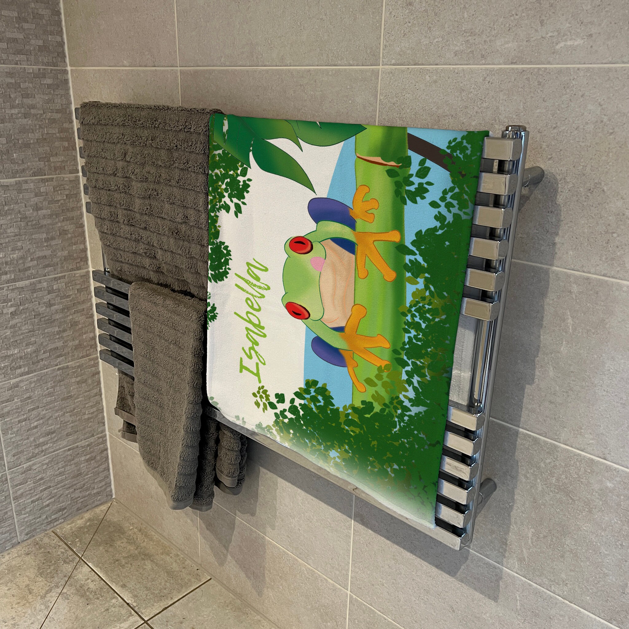 Personalised Children's Towel & Face Cloth Pack Frog Etsy