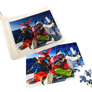 Personalised Photo 63 Piece Jigsaw & Gift Bag Children Play Boys Girls Learning Family Fun Holiday