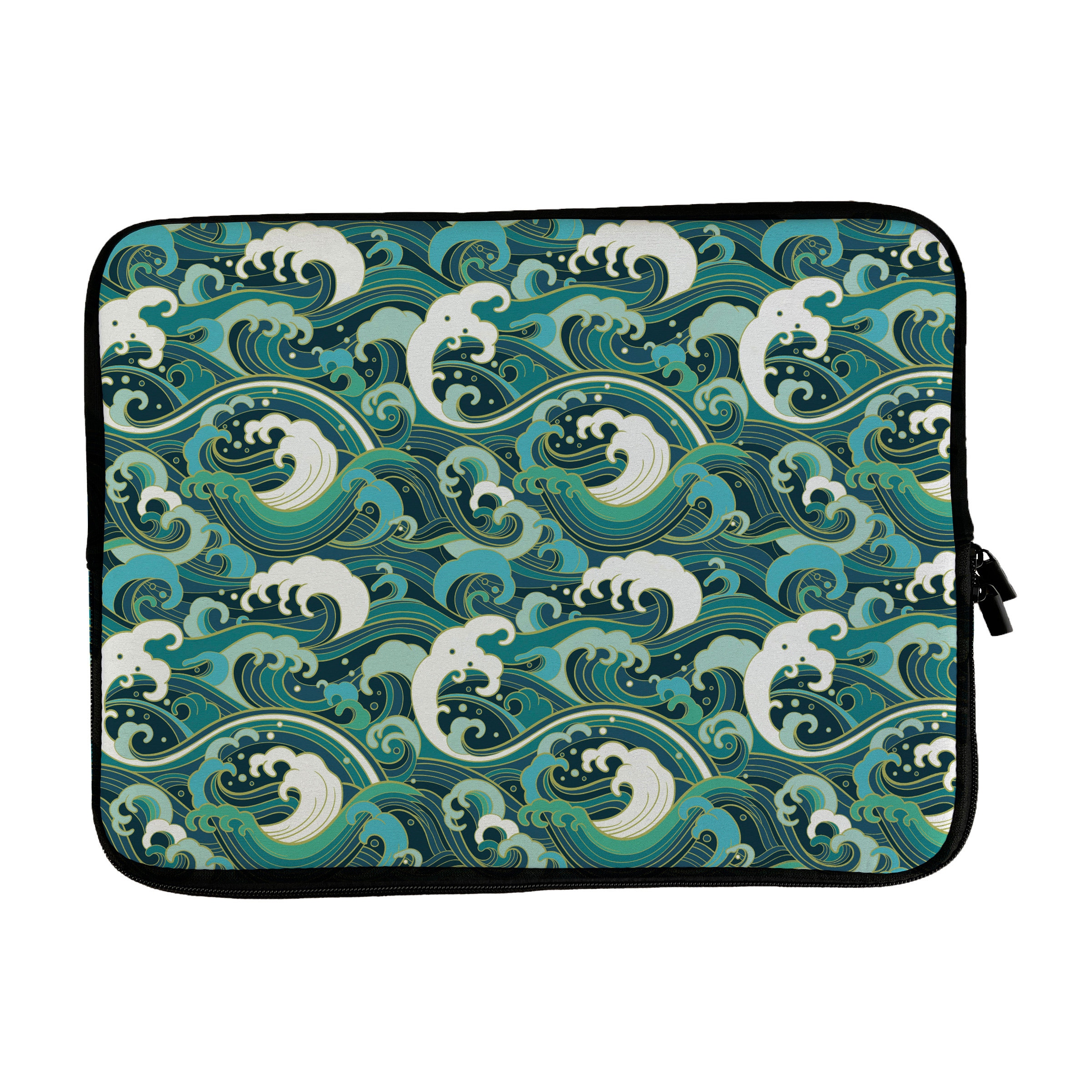 Laptop Sleeve Case With Japanese Waves Design Etsy