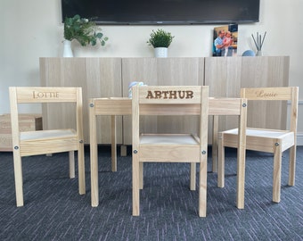 Personalised Childrens Kids Ikea Table and 3 Chairs Any Name per chair