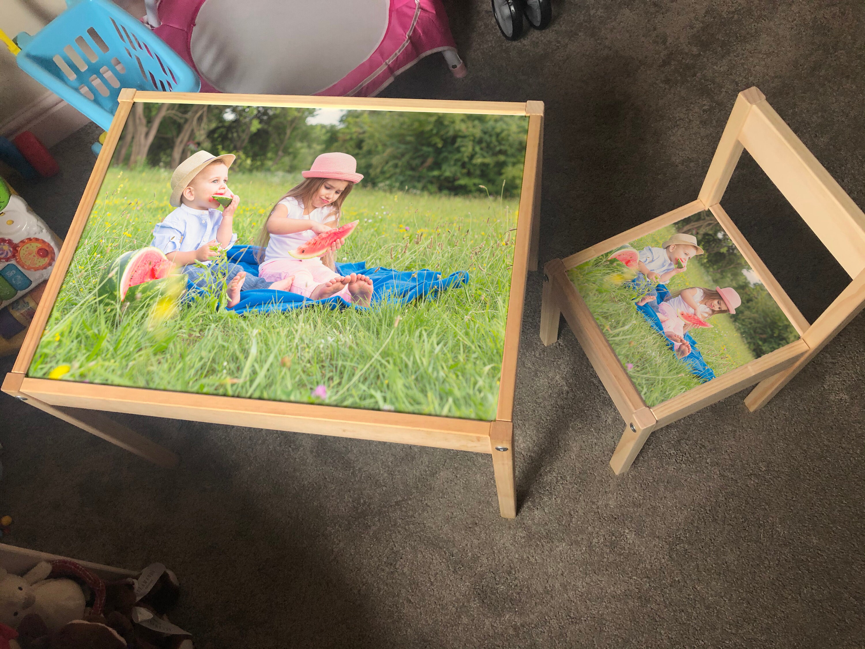Personalised LATT Kids Chair - Dinosaur Design With Custom Name Engraved, Wooden Chair For Boys & Girls (Age 15 Months - 6 Years)