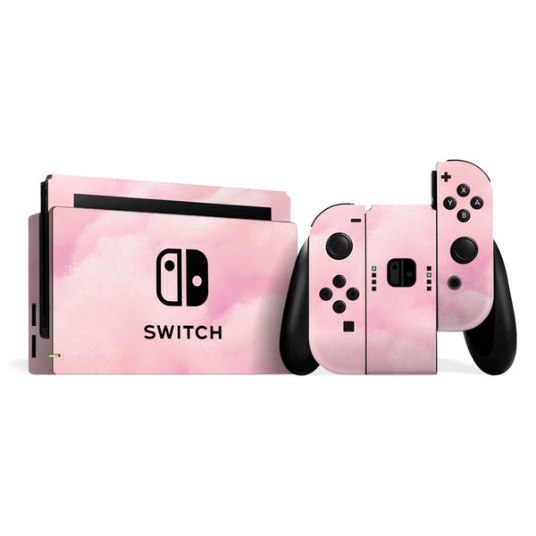 Nintendo Switch Pink Cloud Skin Gamer Console Vinyl Sticker - Personalised name