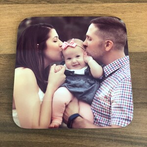 Personalised Family Photo Hardboard Coasters Your Image Custom Photo Text Logo Tea Mat