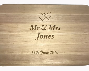 Personalised Engraved Wooden Chopping Board, Wedding Gift, Kitchen, Christmas, Cheese board, Anniversary, Gift, Any Engraving, Any Occasion