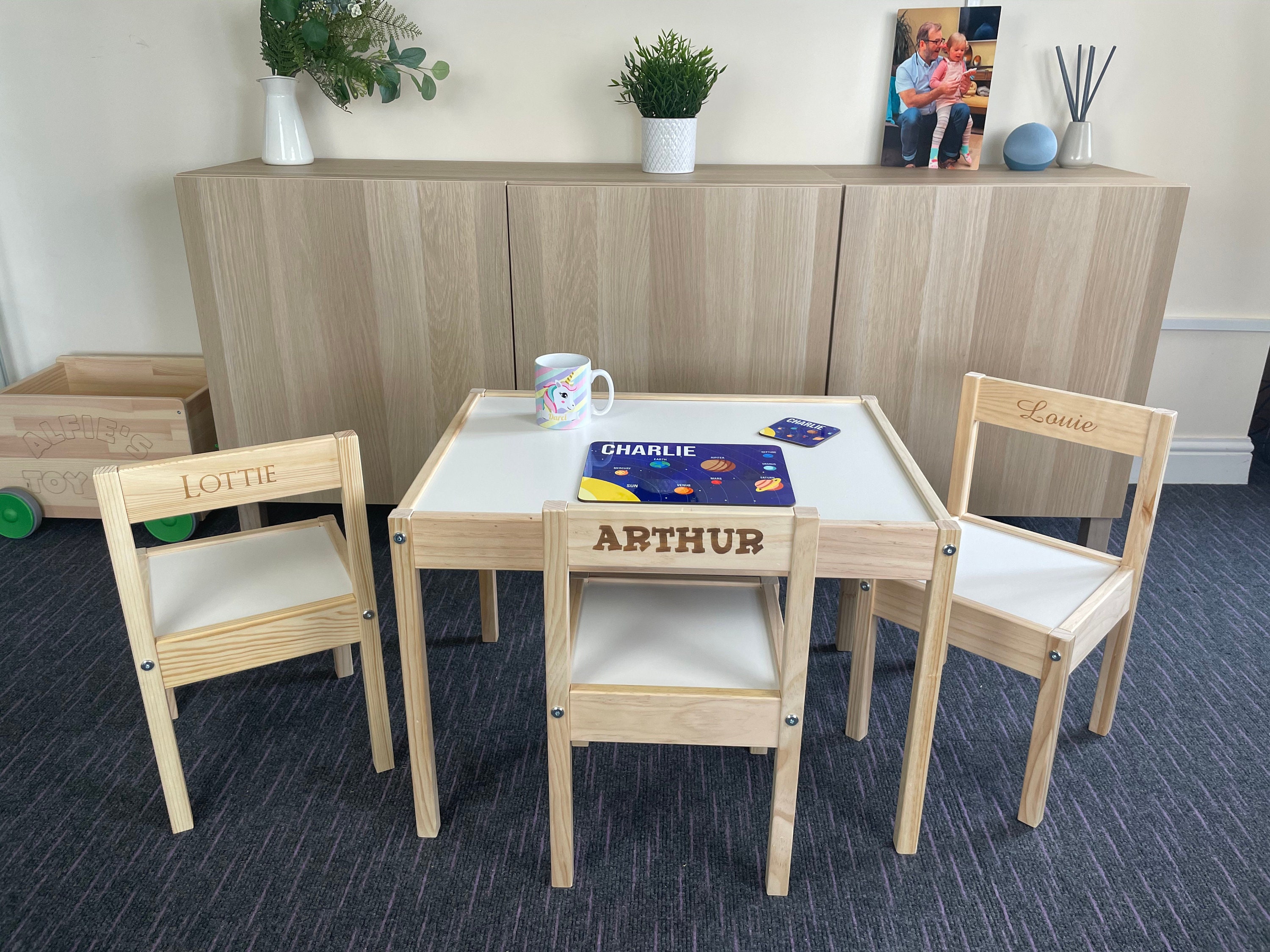 Gepersonaliseerde Kinderen Kids Ikea Tafel en 3 Elke - Etsy Nederland