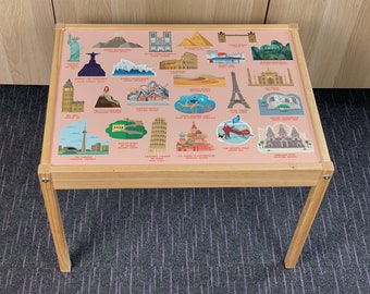 90 x 55 cm In wenigen Minuten zum einzigartigen Spieltisch für Kinder! von IKEA passgenau für den LACK Couchtisch Möbel nicht inklusive LCK07 Dino Park Möbelfolie / Aufkleber