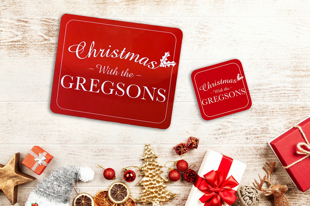 Personalised Christmas Hardboard Placemat and Coaster Set Etsy UK