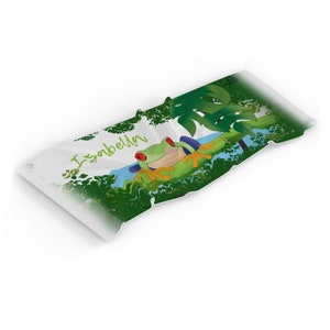 Personalised Children&#39;s Frog Microfibre Towel, Cute,Green,Frog,kids  50 x 100cm, Any Name, Colourful, Bath, Beach, Cotton