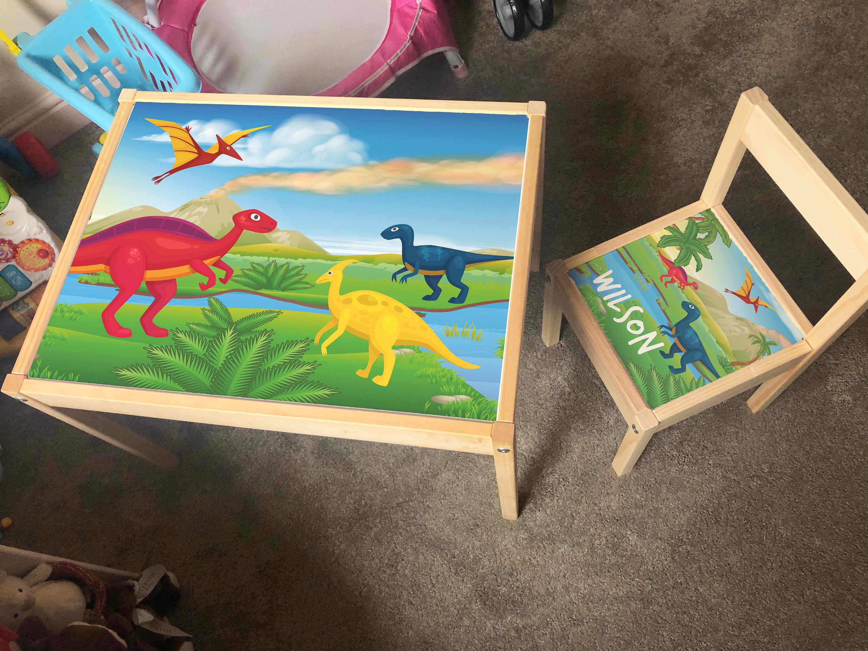 Kids dinosaur sale table and chairs