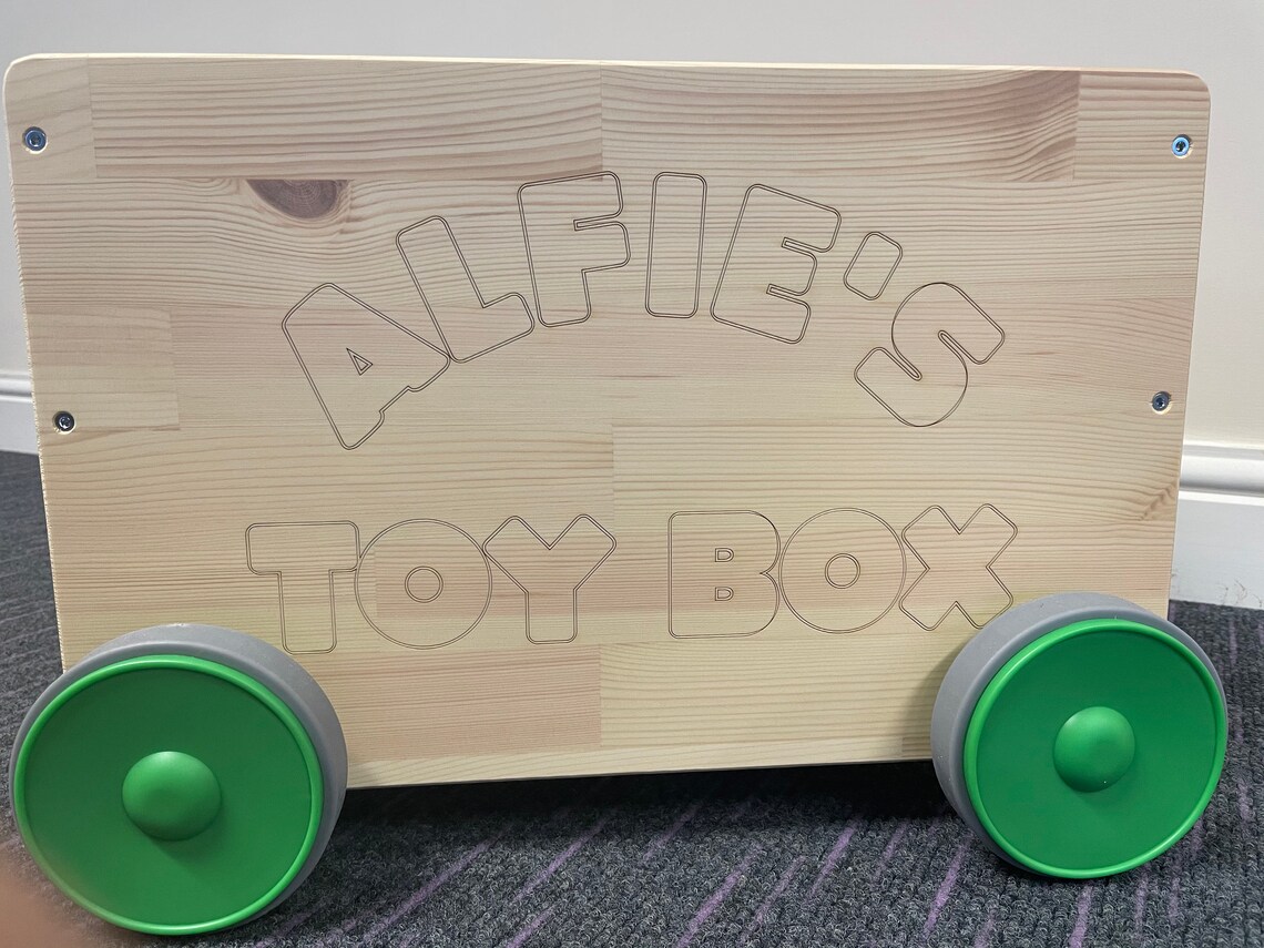 Personalised Wooden Toy Box Custom Boys Girls Toddlers Kids Etsy UK