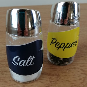 Personalised Clear Glass Round Salt and Pepper Shaker Set