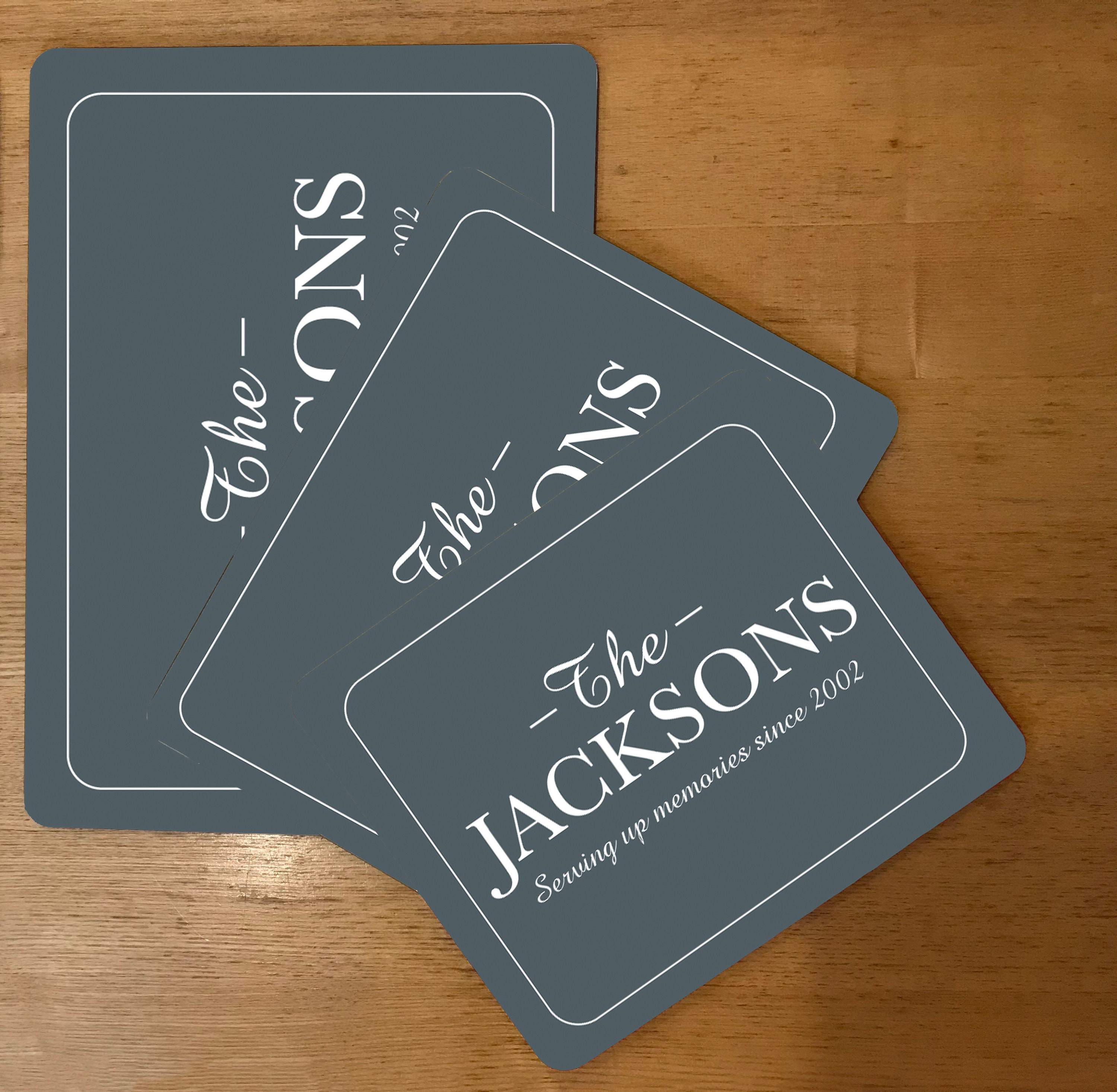 Personalised Hardboard Placemat Family Name Dinner Table Etsy UK