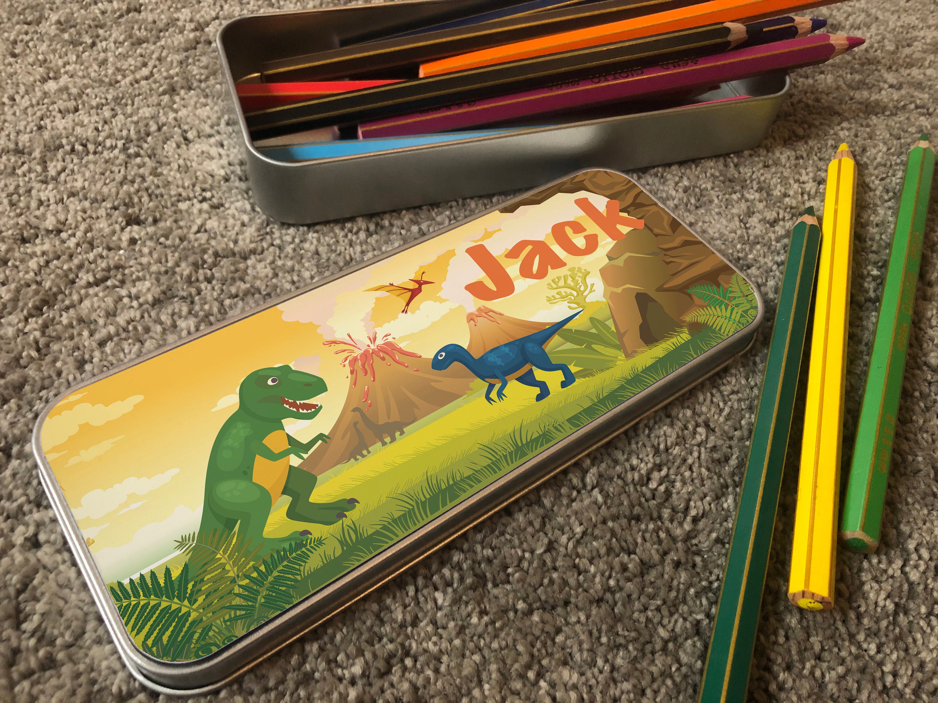 Personalized Pencil Boxes, Dinosaur Custom Pencil Box, Custom