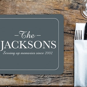 Personalised Hardboard Placemat Family Name Dinner Table Kitchen Home