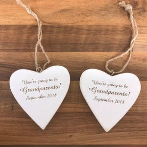 Personalised Engraved Wooden Heart, You&#39;re going to be Grandparents, Gift, Any Engraving, Any occasion