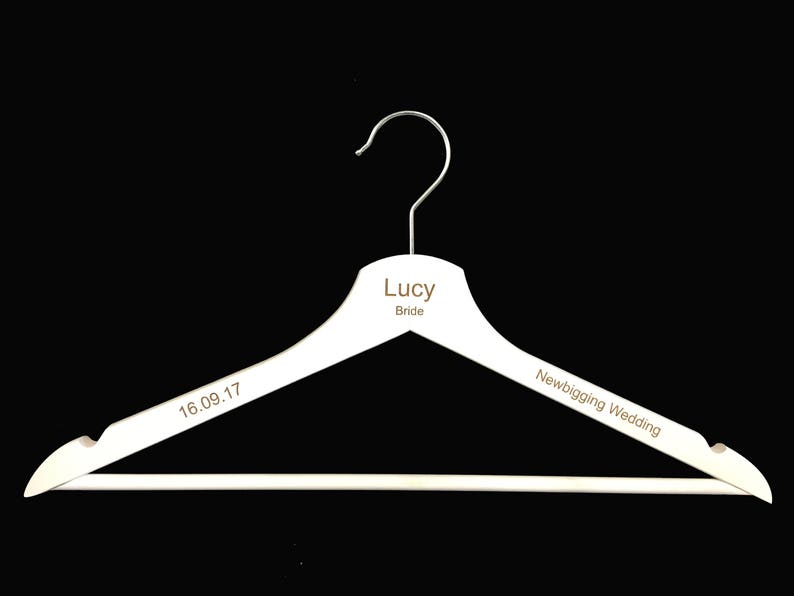 Personalised Engraved Wooden Coat Hangers White / Brown Etsy
