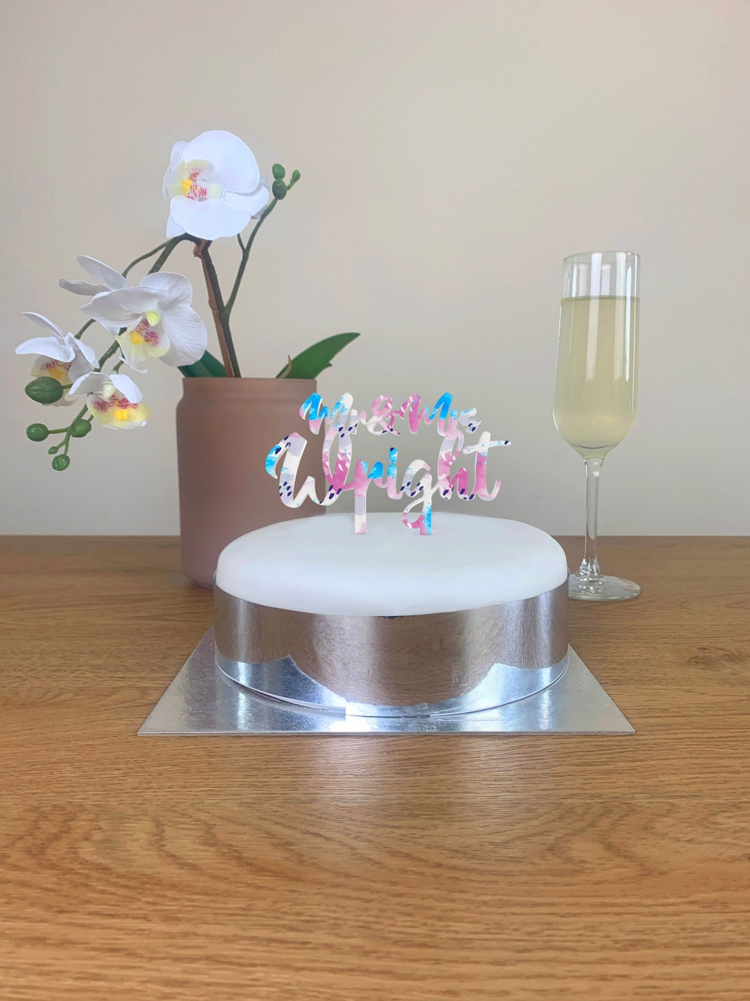 Personalised Wedding Cake Topper Custom Name Perspex Choose Your ...