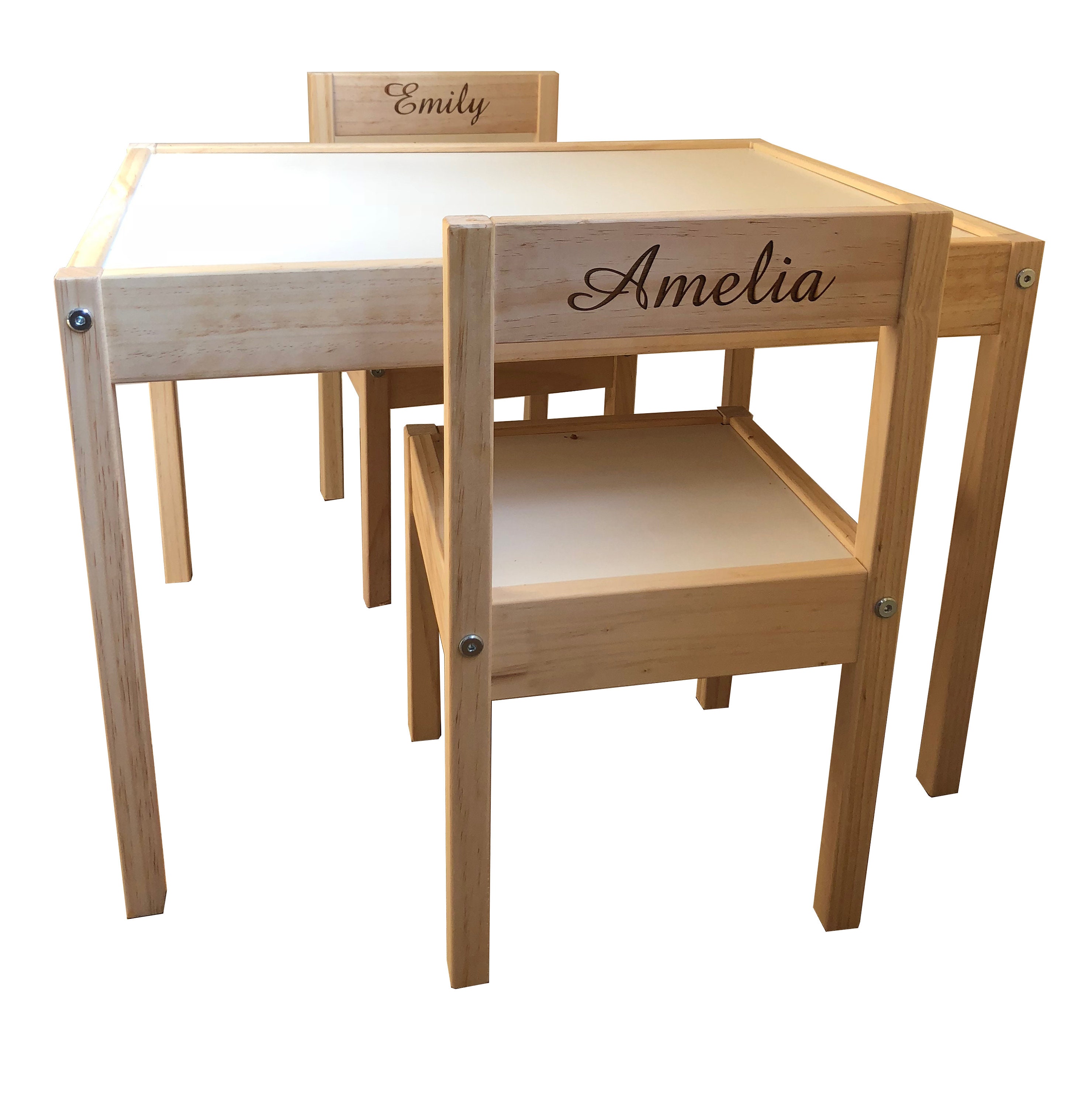 Personalised Childrens Kids Ikea Table, Childs Wooden Table And Chairs Uk