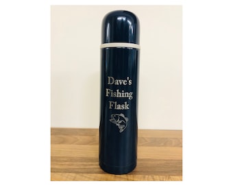 Funny Fish flask for Fishermen Him Dad Stainless Steel Metal Vacuum Flasks Water Bottle 12 Hour Hot /& 24 Hour Cold Fishing Gifts for Men Laser Engraved BPA Free Metal Drink Bottle 500ml