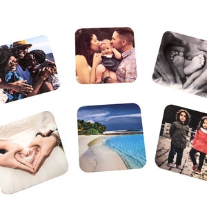 Personalised Photo Hardboard Coasters Your Image Custom Photo Text Logo Tea Mat