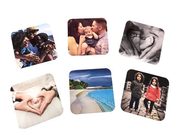 Personalised Photo Hardboard Coasters Your Image Custom Photo Text Logo Tea Mat