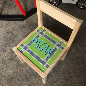 Gepersonaliseerde kindersticker alleen voor Ikea LATT houten stoel City Road Car Train Wheels Town Country Play Map Mat Hot Kids Girls Boys