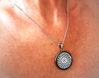 Chain, stainless steel, flower of life