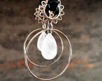 Tunnel with pendant, stainless steel, crystal