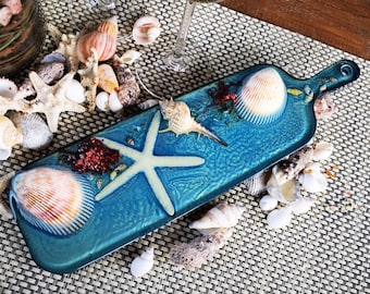 Decorative tray, tray, resin, jewelry tray, decoration, shells