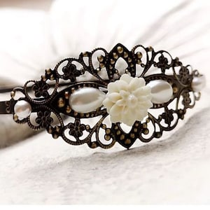 decorated headband, cabochon, flower,