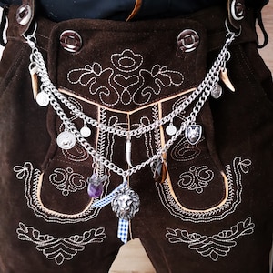 Herren-Charivari aus Edelstahl, Trachtenschmuck, 2- reihig, Hias