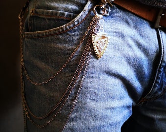 4 row trouser chain, key chain, wallet chain