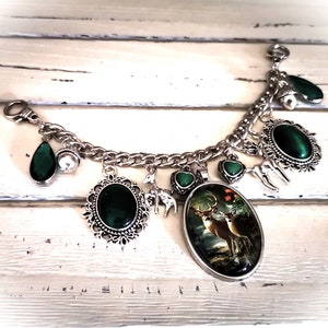 Charivari, ladies, traditional costume jewelry, green