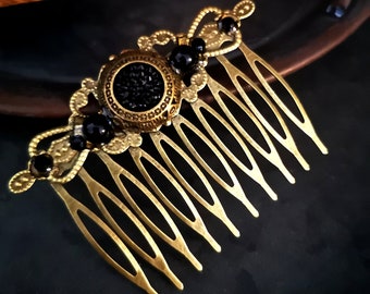 Vintage-style hair comb, cabochon, antique style
