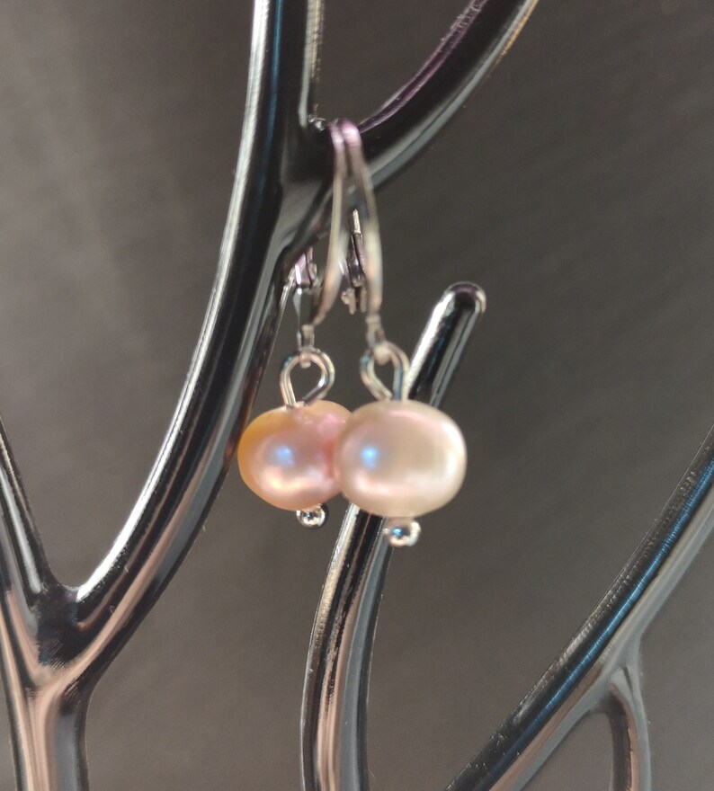 stainless steel and breeding perle.1 pair, earrings Earrings