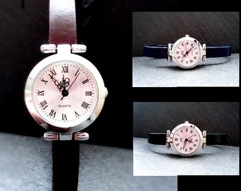 Wristwatch, Leather watch, Watch, Ladies' watch, Leather, Dial selectable
