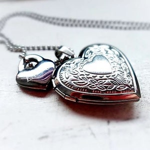 stainless steel chain, medallion, heart medallion