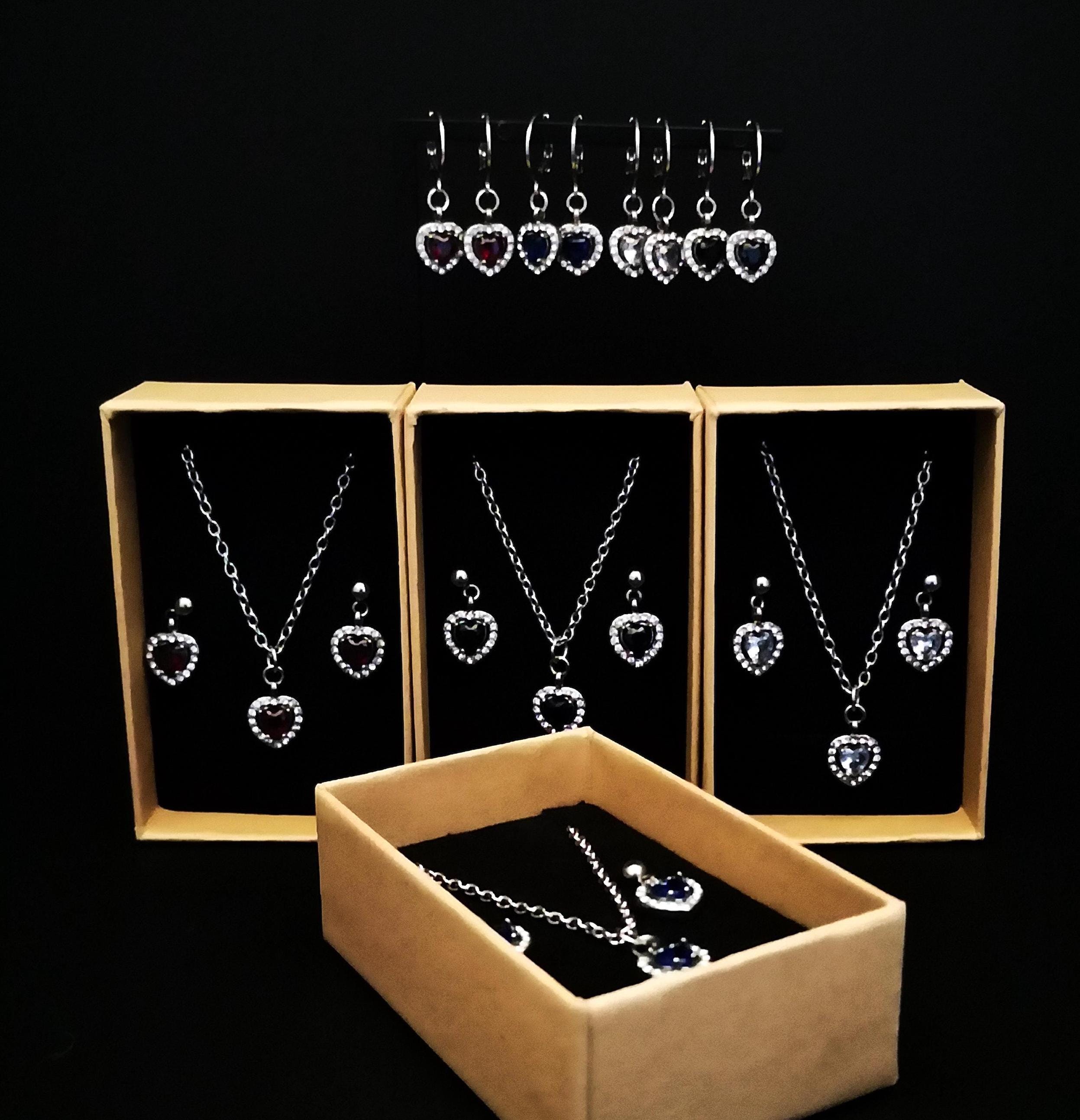 ★ROSEMONT★ Silver Heart Earrings Necklace Set RC24B16E SET Heart Earrings and Necklace Set - Sterling Silver - Etsy Canada