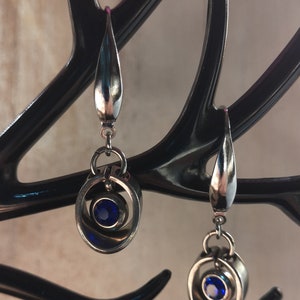 Earrings, earrings, stainless steel and rhinestones image 2
