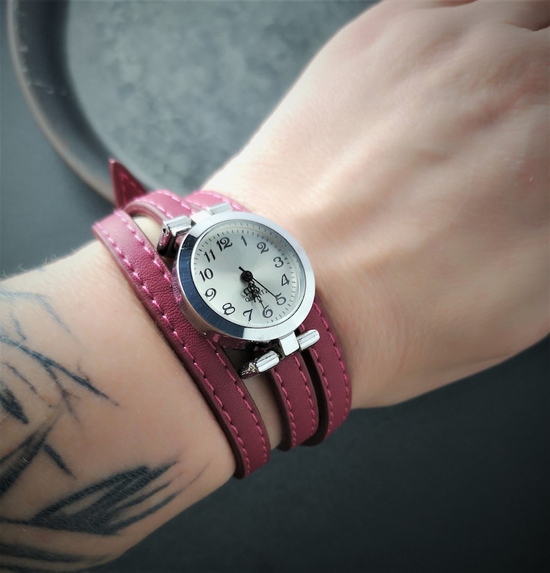 Wrap watch, wristwatch, faux leather, bracelet image 3