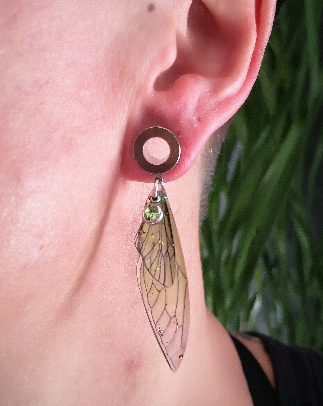Tunnel With Pendant Screw Cap Ear Tunnel With Ear Weight Etsy