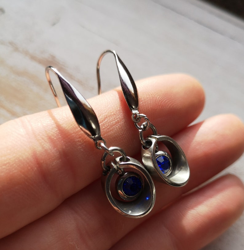 Earrings, earrings, stainless steel and rhinestones image 5