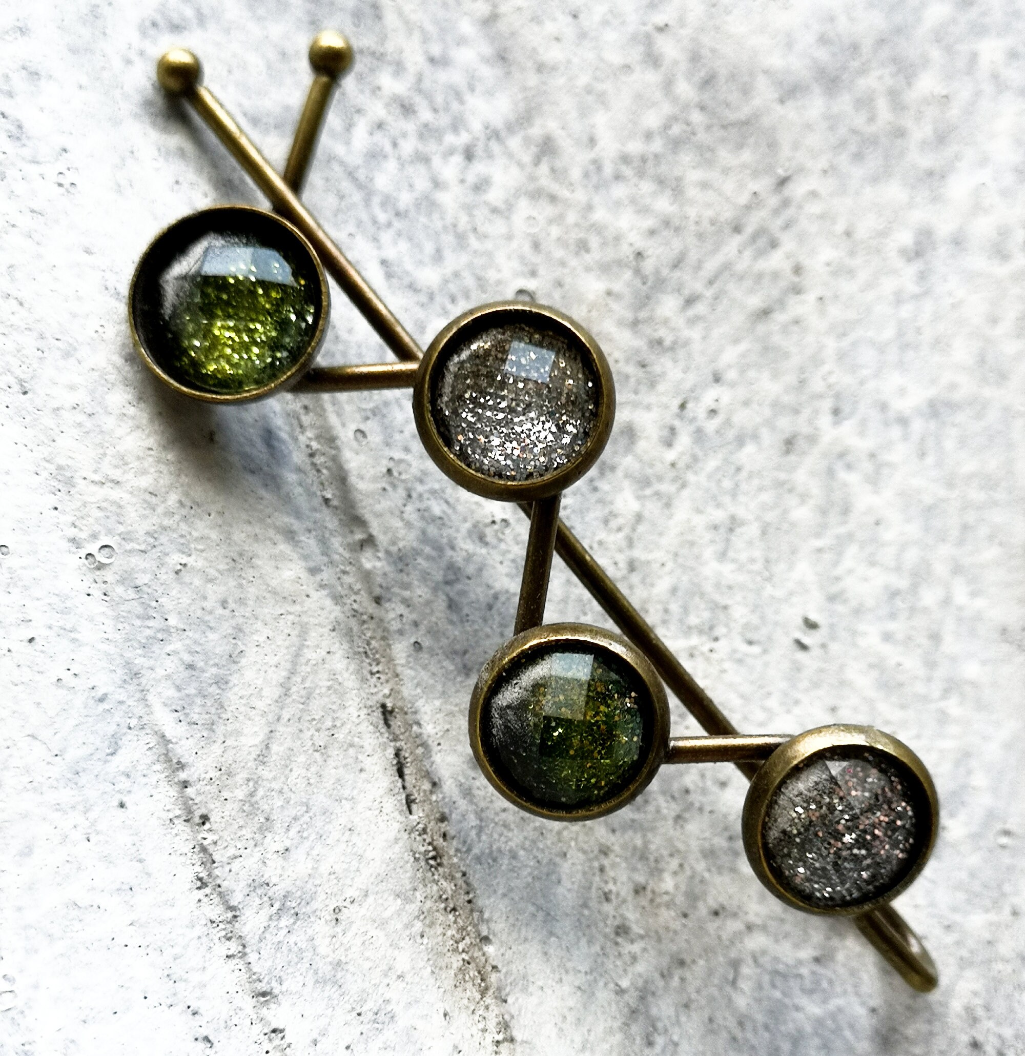 decorated hair clip, vintage style, cabochon,